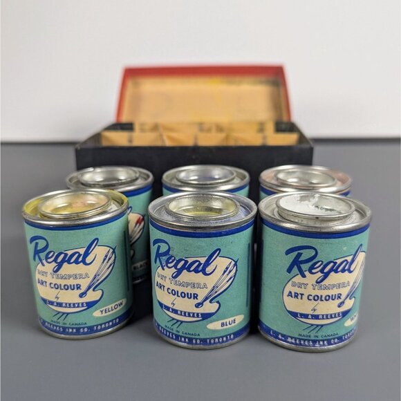 Regal Dry Tempera Art 6 Colour Paint Set Vintage Painting Kit - Picture 5 of 7